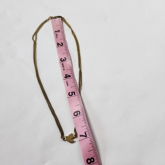 Marc by Marc Jacobs Bird Necklace Double Chain Gold Toned - Picture 6 of 6